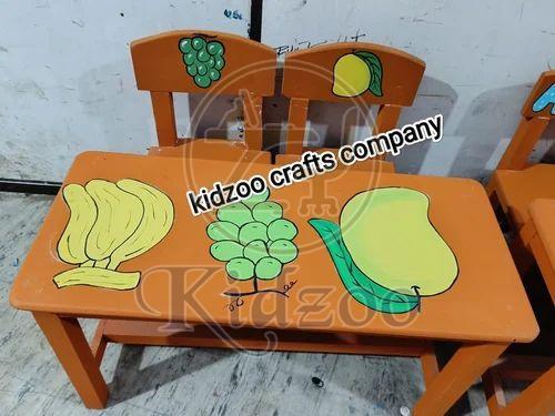 Polished Rectangular Wooden Table Chair