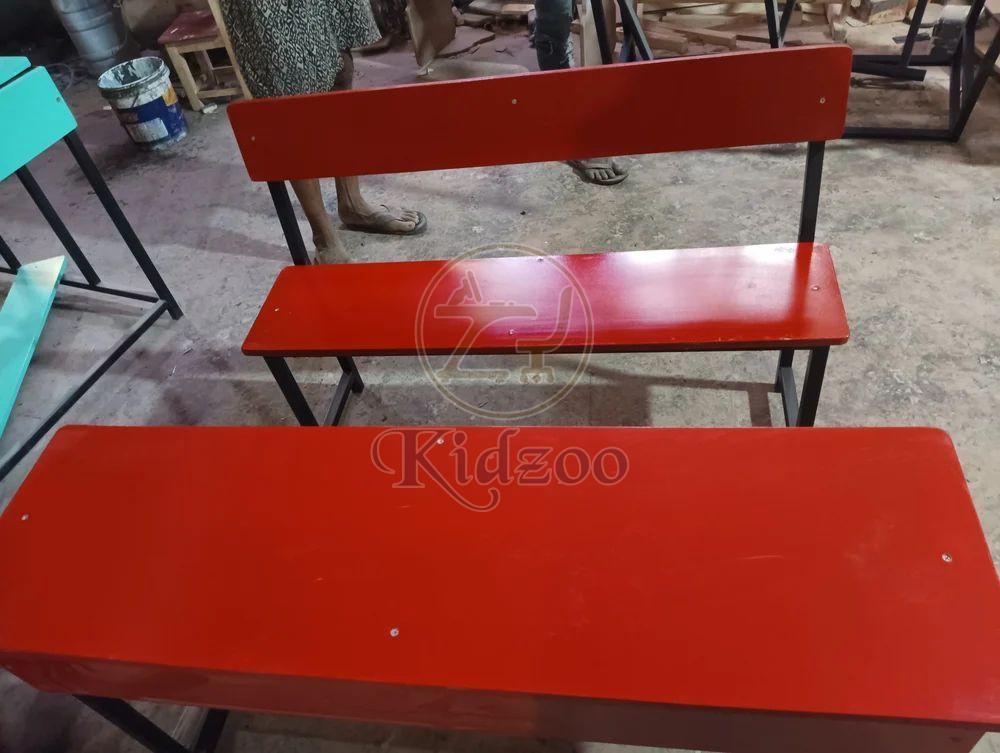 Solid Wood School Desk 2 Seater with Bench
