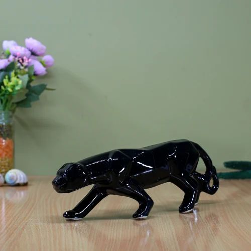 Ceramic Black Panther Statue