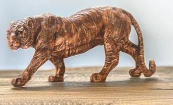 Copper Toned Roaring Tiger Statue