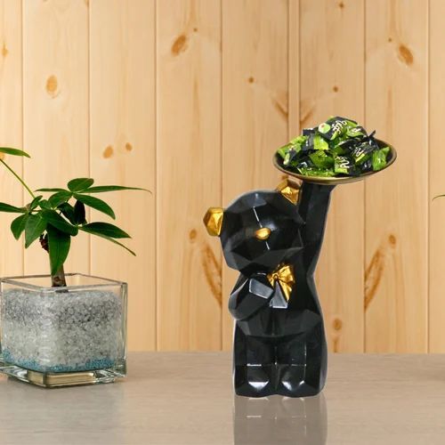 Dog with Plate for Storage Statue