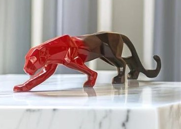 Dual Shade Resin Panther Decorative Statue
