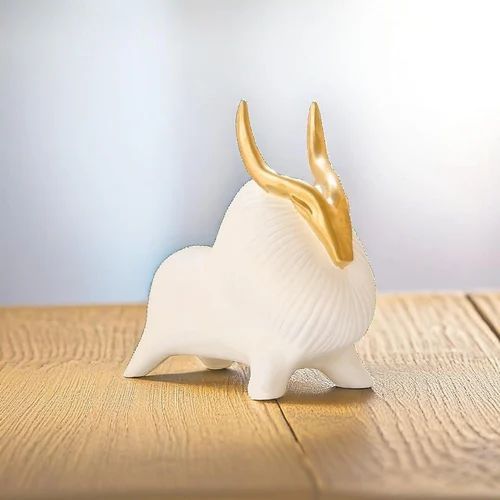 Handcrafted White Yak Showpiece