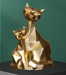 Handicraft Resin Golden Big Pair