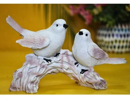 Handicraft Resin White Set of 2 Bird Statue