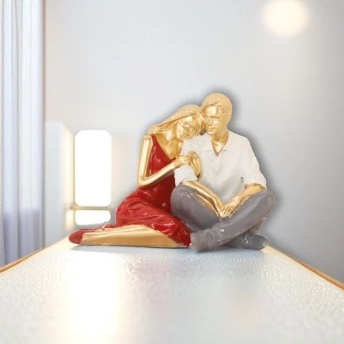 Peach Resin Couple Statue