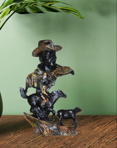 Resin Abstract Horse and Man Statue