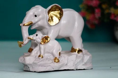 Resin Elephant Statue with Baby Elephant