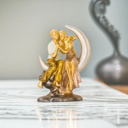 Romantic Couple Statue Sitting on Moon