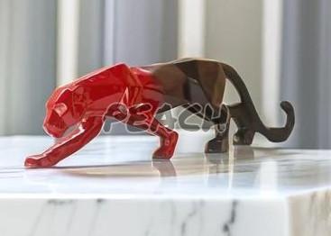 Dual Shade Resin Panther Decorative Statue