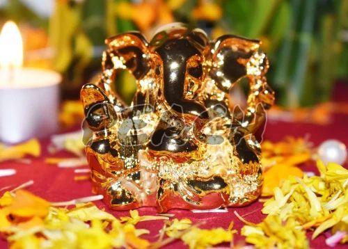 Golden Polyresin Ganesha Statue