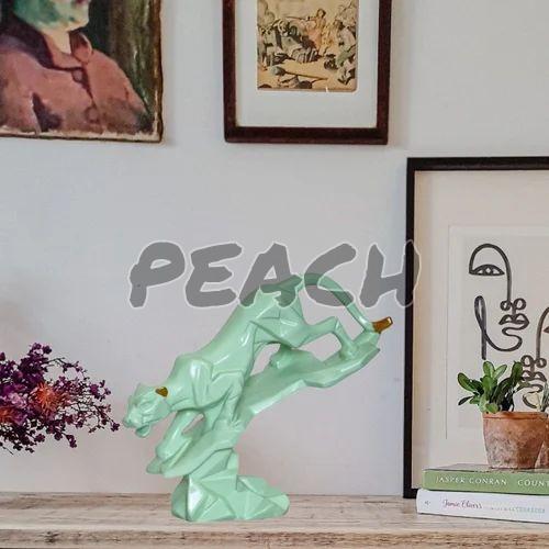 Green Polyresin Jaguar Statue
