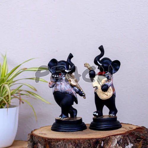 Handcrafted Black Resin Dancing Ganesha Stutue