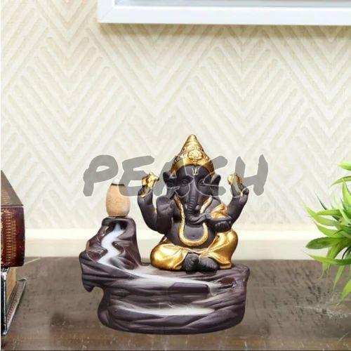 Multicolor Smoke Lord Ganesha Fountain Statue