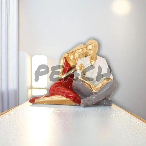 Peach Resin Couple Statue