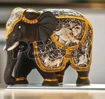 Polyresin Royal Embossed Elephant Statue