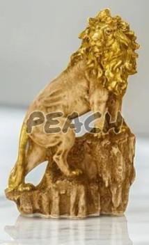 Resin Lion on Rock Statue