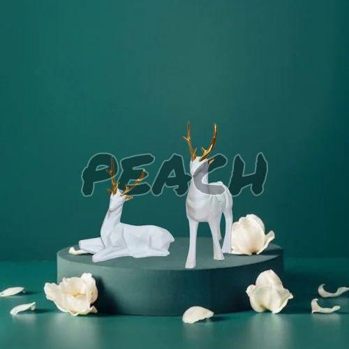 Resin White Deer Set