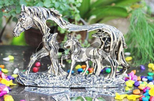 Silver Polyresin Horse Decorative Showpiece