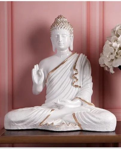White Glossy Premium Resin Buddha Statue