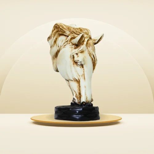 White Polyresin Horse Head Statue