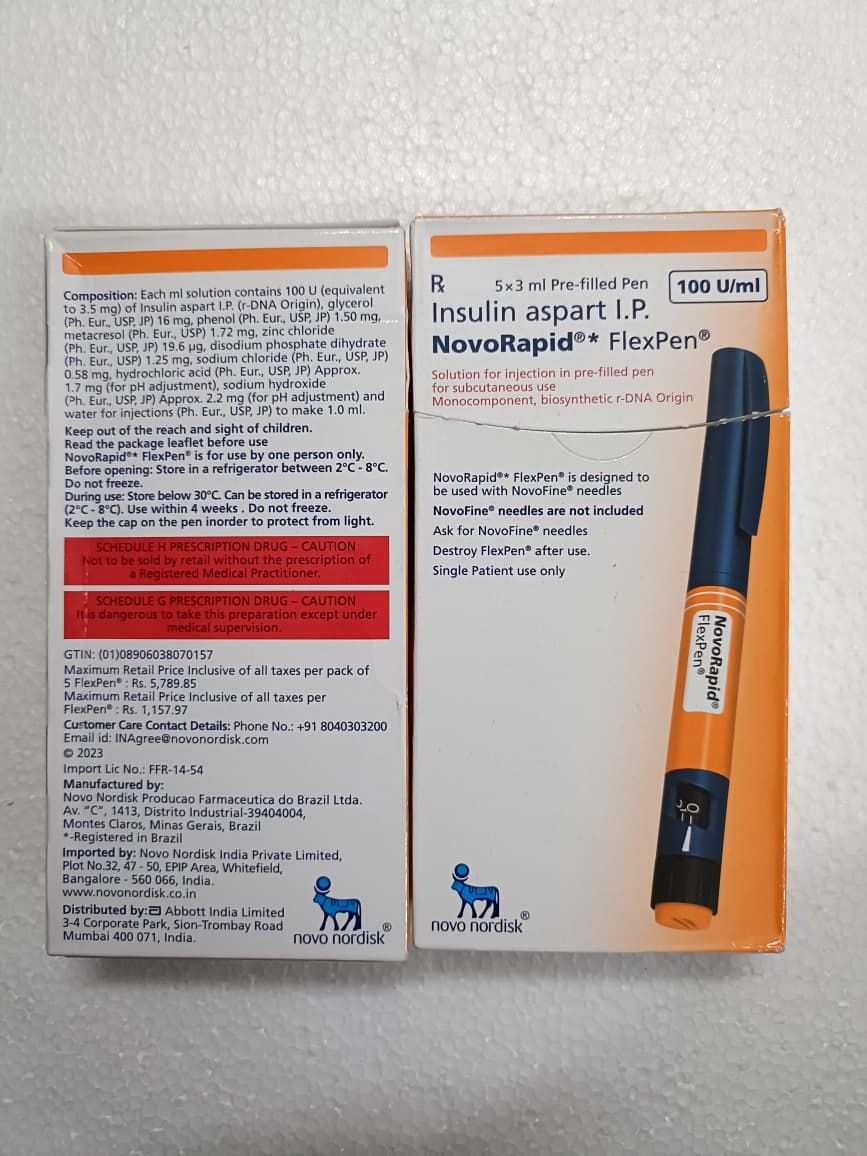 Novorapid 100IU Flexpen of 3 Ml