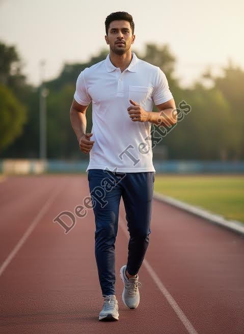 Men Polo Neck White T-Shirt