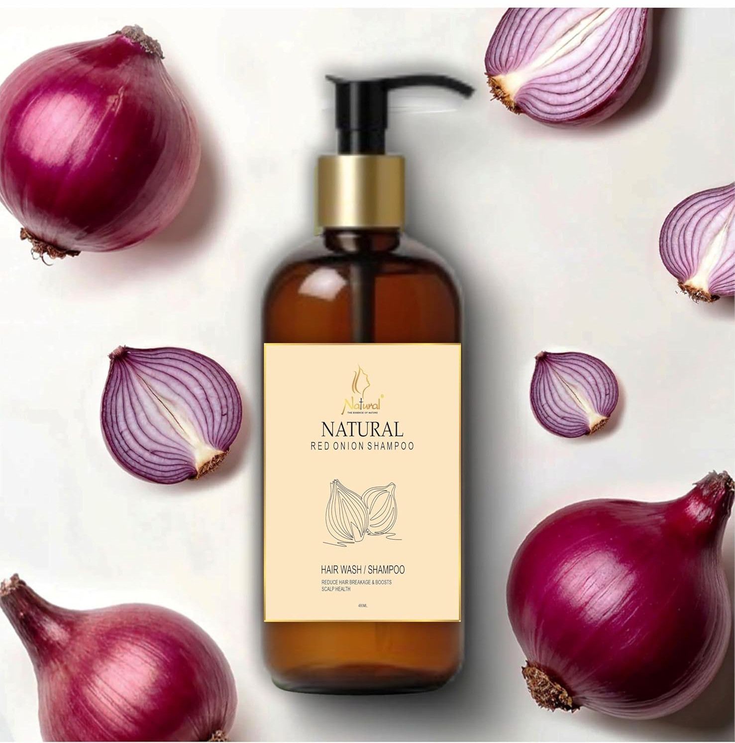 Natural THE Essence of Nature Red Onion Shampoo 480ML