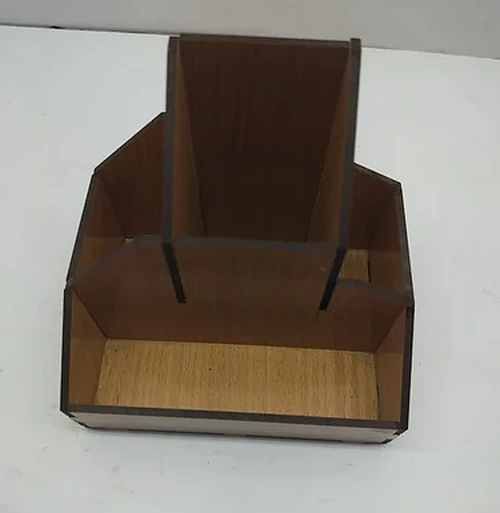 Brown Wooden Pen Holder