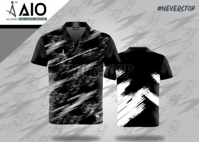 Men Black Polyester Sublimation T Shirt