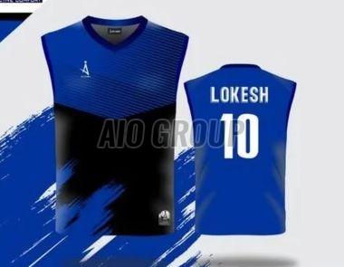 Mens Blue Sleeveless Basketball Jersey