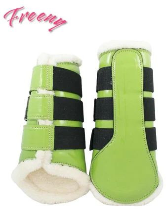 Green and Black Nylon Horse Tendon Boots