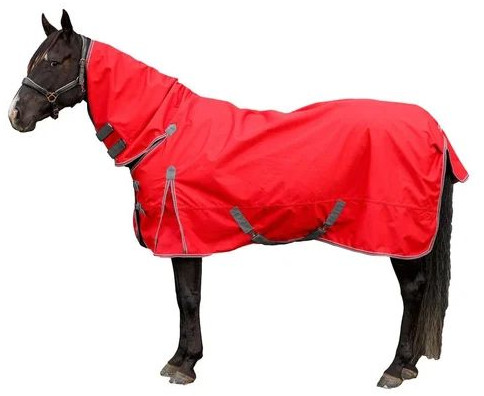 Polyester Horse Red Plain Rug