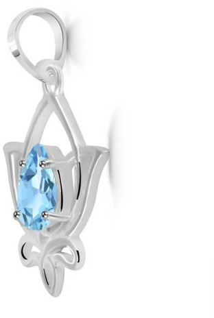 Ladies Blue Topaz Lotus Pendant