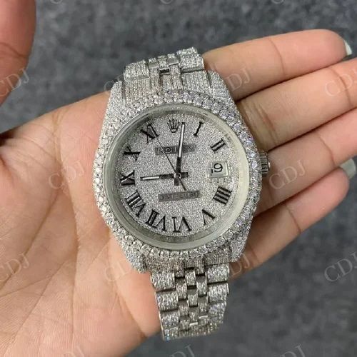 40mm Fully Iced Out Hip Hop Moissanite Diamond Watch