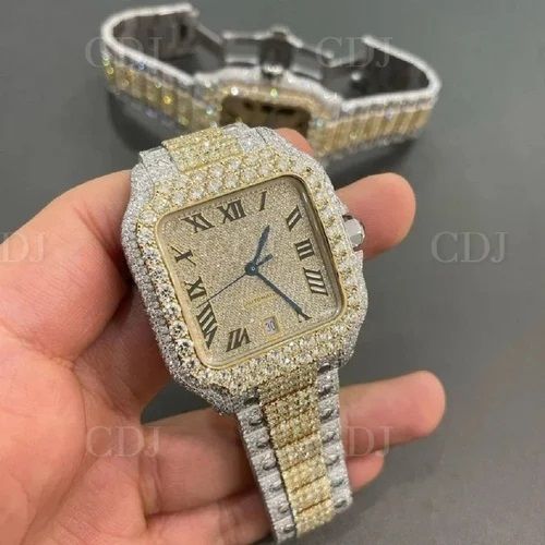 Fully Iced Out Hip Hop Moissanite Diamond Studded Watch
