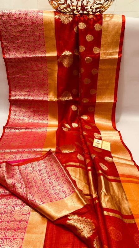 Kanji Kota Check Katan Banarasi Silk Saree