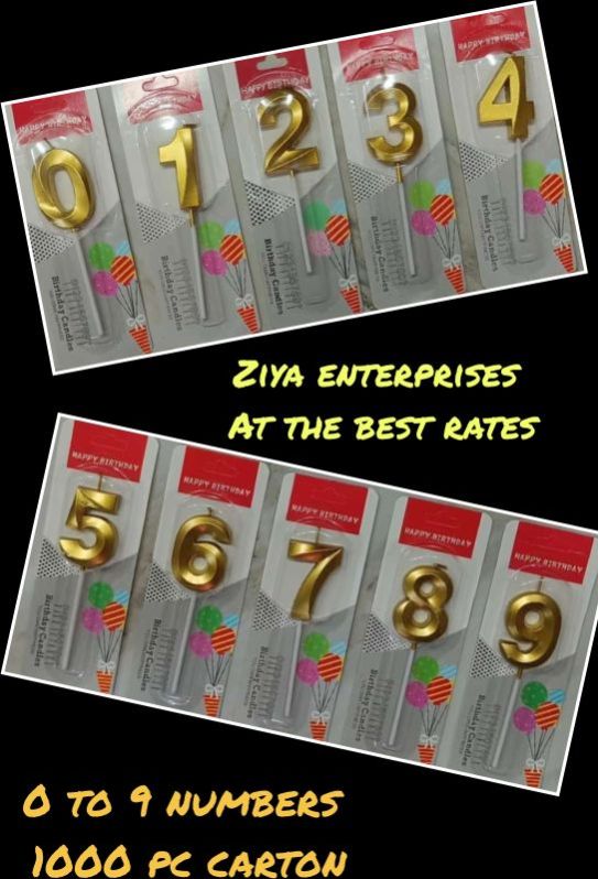 Premium Golden Birthday Numeric Candles