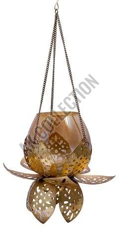 Beautiful Golden Hanging Lotus T Light Candle Holder