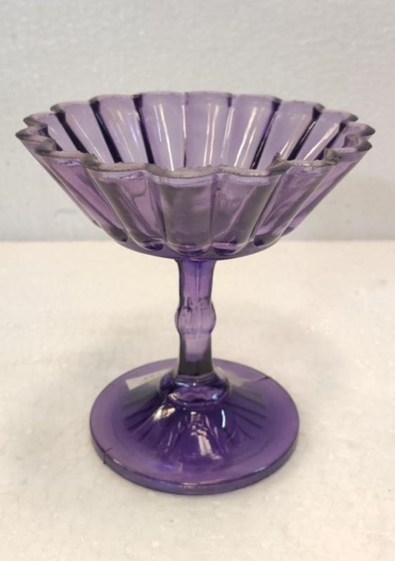 Purple Ice Cream Glass Bowl With Base