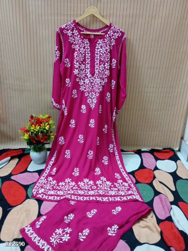 Handloom Premium Chikankari Kurti Plazo Set