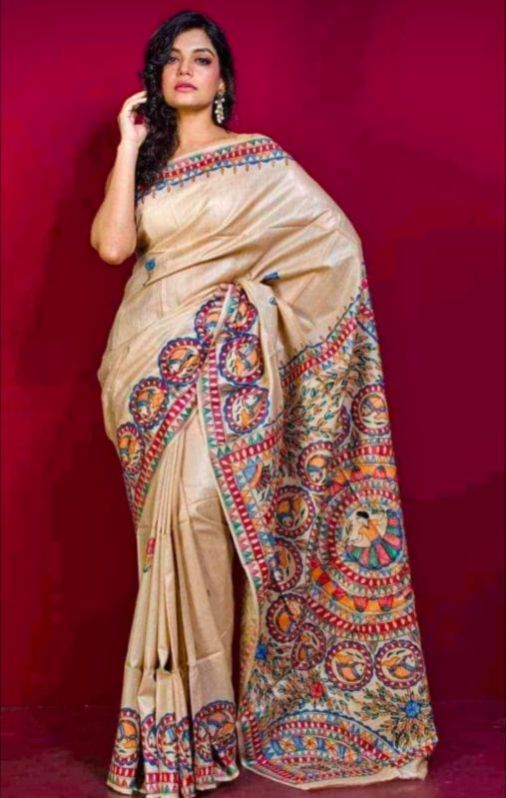 Madhubani Hand Painted Saree