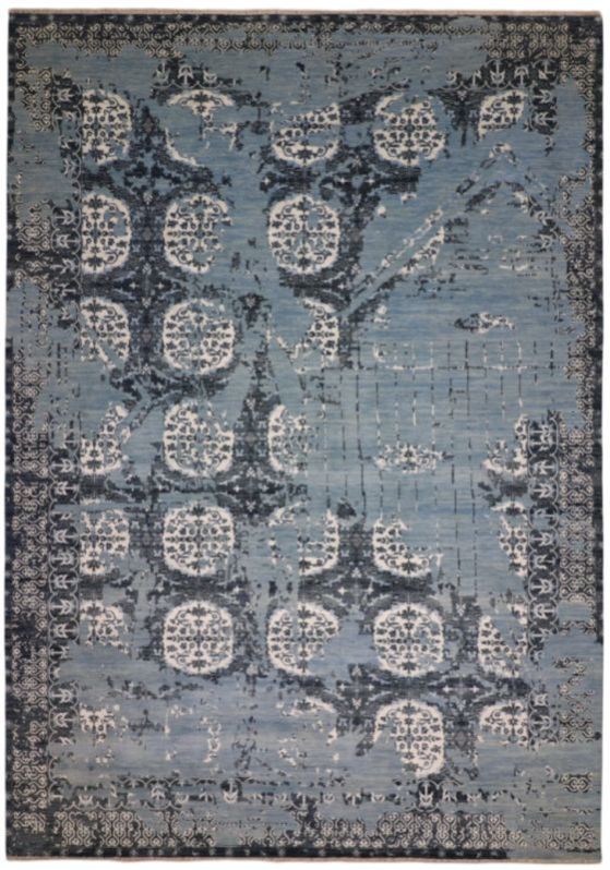 Abstract Vintage Hand Knotted Rug