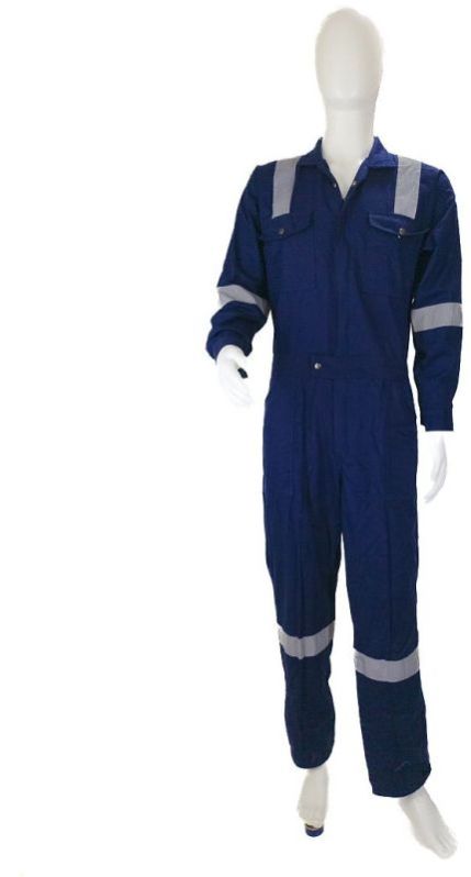 FSPRO Grey Striped Cotton Safety Dangri Suit