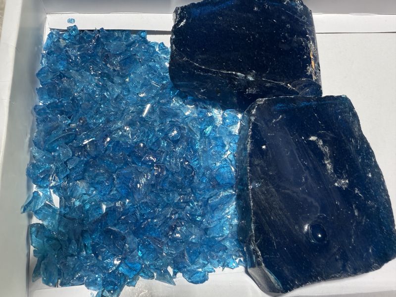 Blue Decorative Glass Rocks