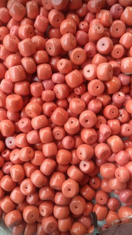 Orange Round Glass Beads