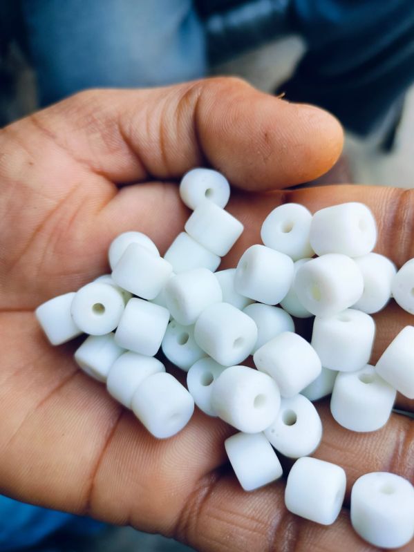 White Round Glass Beads