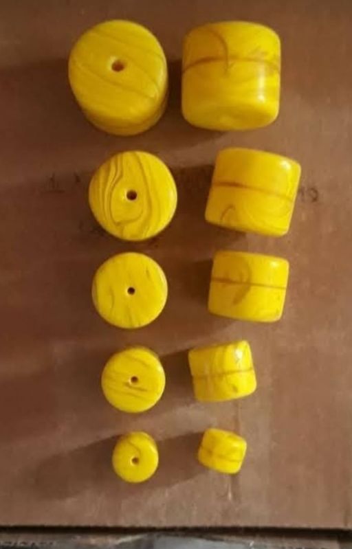 Yellow Round Glass Beads