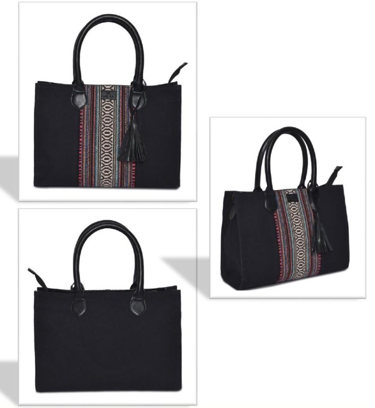 Cotton Black Chic Handbag