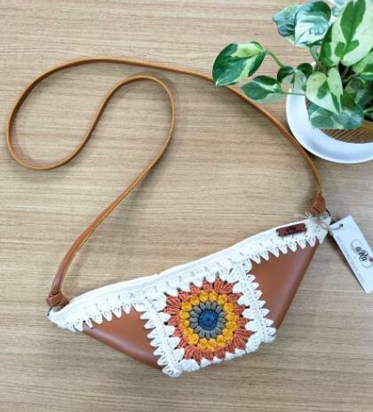 Cotton PU Sling Bag